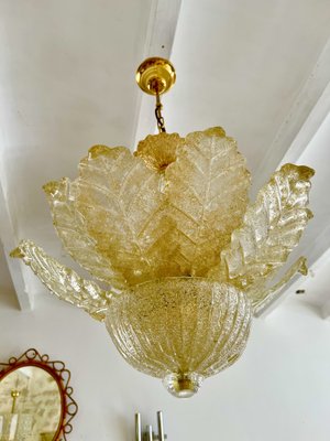 Chandelier with Gold Incrustation by Ercole Barovier for Barovier & Toso, Italy, 1970s-SIH-2036729