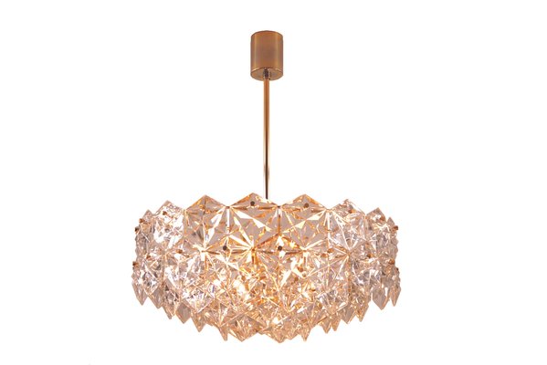 Chandelier with Hexagonal Crystals from Kinkeldey, 1960s-KIJ-1374717