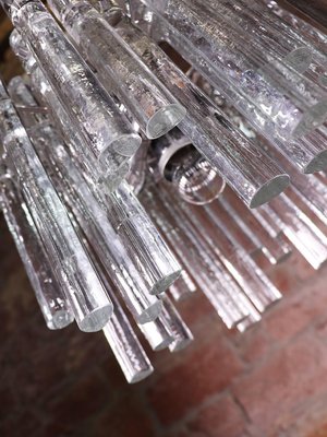 Chandelier with Iced Crystal Rods & Chrome from Kinkeldey, 1960s, Germany-DEK-932605