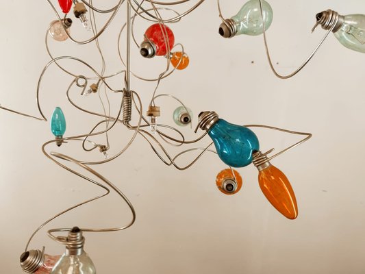 Chandelier with Multiple Colored Bulbs-QLH-974503