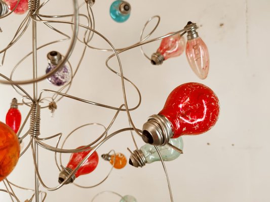 Chandelier with Multiple Colored Bulbs-QLH-974503