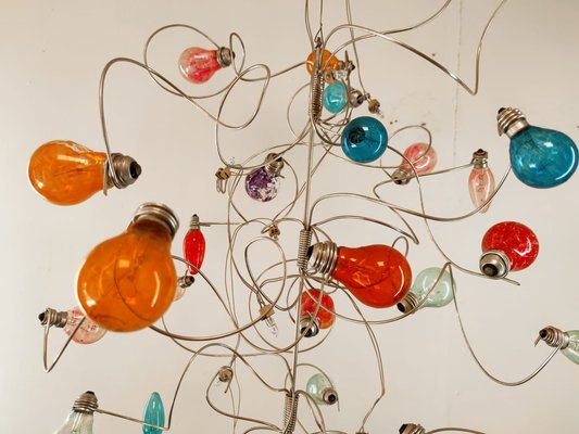 Chandelier with Multiple Colored Bulbs-QLH-974503