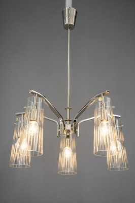 Chandelier with Original Glass Shades by Rupert Nikoll, Vienna, 1960s-SPD-1007317