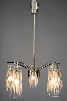 Chandelier with Original Glass Shades by Rupert Nikoll, Vienna, 1960s-SPD-1007317