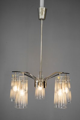 Chandelier with Original Glass Shades by Rupert Nikoll, Vienna, 1960s-SPD-1007317