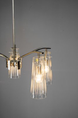 Chandelier with Original Glass Shades by Rupert Nikoll, Vienna, 1960s-SPD-1007317