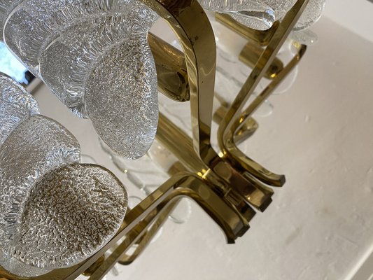 Chandelier with Orrefors Glass Leaves from Carl Fagerlund, Sweden, 1960s-CZ-1772619