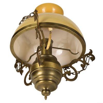 Chandelier with Yellow Opaline Hood, 1980s-RAQ-1064098