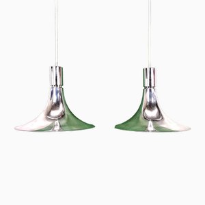 Chandeliers Am/As in Steel by Franco Albini for Sirrah, 1960s, Set of 2-PRS-1702521