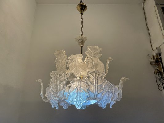 Chandeliers in Murano Frosted Glass from Sylcom Murano Venice, 1960s, Set of 2-JJC-2033729