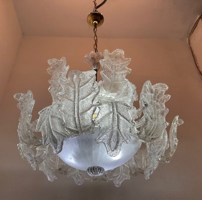 Chandeliers in Murano Frosted Glass from Sylcom Murano Venice, 1960s, Set of 2-JJC-2033729