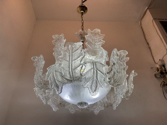 Chandeliers in Murano Frosted Glass from Sylcom Murano Venice, 1960s, Set of 2-JJC-2033729