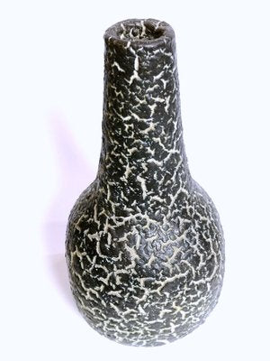 Charcoal Ceramic Table Vase with Cracked Pattern, 1970s-UWE-1268441