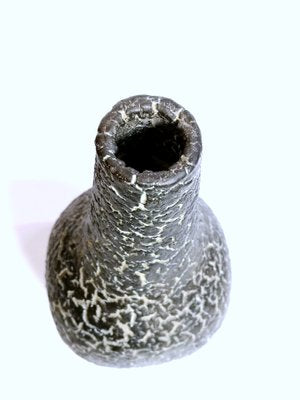 Charcoal Ceramic Table Vase with Cracked Pattern, 1970s-UWE-1268441