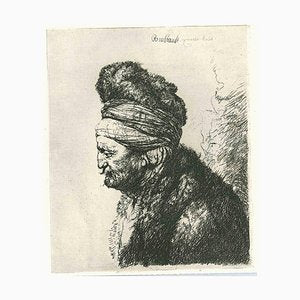 Charles Amand Durand after Rembrandt, Head of a Man with Turban, Engraving, 19th Century-ZCI-1788595