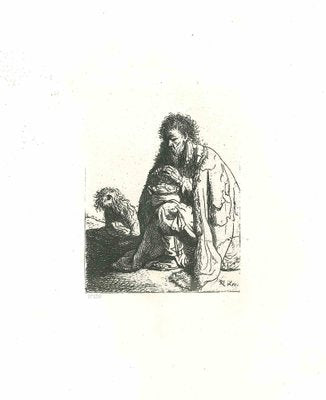 Charles Amand Durand after Rembrandt, Seated Beggar and His Dog, Engraving, 19th Century-ZCI-1788574