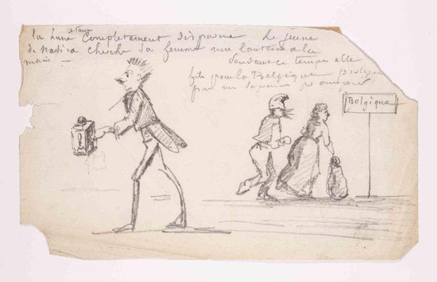 Charles Amedee De Noe (Cham), Figures, Original Drawing, 19th-Century-ZCI-1343902