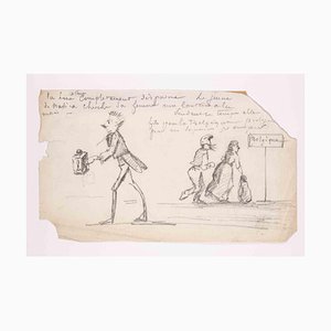 Charles Amedee De Noe (Cham), Figures, Original Drawing, 19th-Century-ZCI-1343902