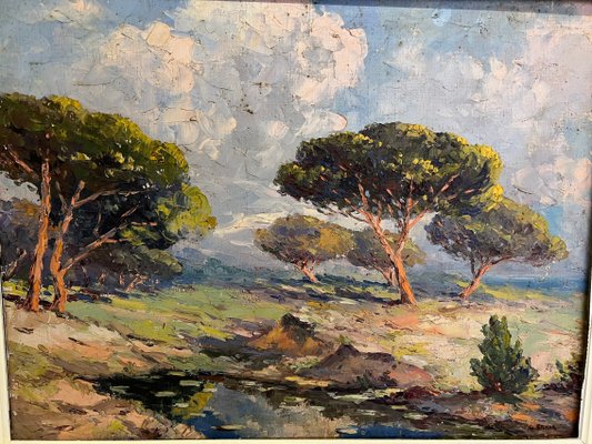 Charles Cermark, Landscape of the Côte d'Azur, 1930, Oil on Canvas, Framed-EUT-1821132