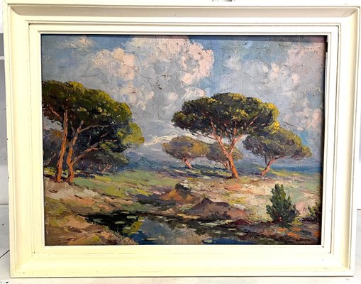 Charles Cermark, Landscape of the Côte d'Azur, 1930, Oil on Canvas, Framed-EUT-1821132