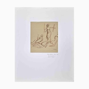 Charles Dufresne, Figures of Women, Original China Ink & Watercolor, Early 20th Century-ZCI-1384900