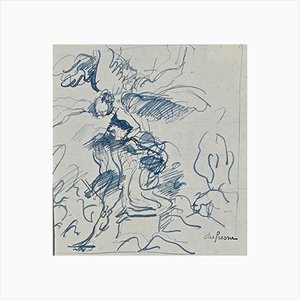 Charles Dufresne, Le Sacrifice d'Abraham, Original Drawing, Early 20th-Century-ZCI-1362656