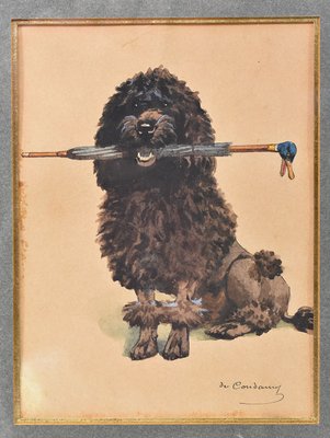 Charles Fernand De Condamy, Dogs Portrait, Watercolour on Paper, Late 19th Century-YVI-1805129