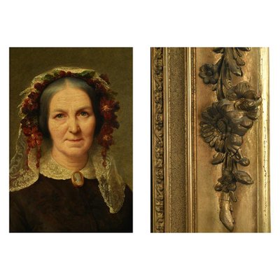 Charles-Gustave Housez, Portraits, 19th-Century, Oil on Canvas, Framed, Set of 2-NQ-1124746