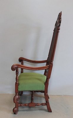 Charles II Style Teak Armchair, 19th Century-RVK-1064993