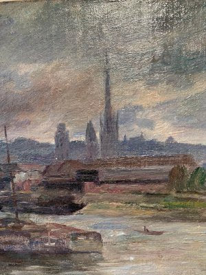 Charles Jean Agard View of Rouen France, Impressionist 19th Century, Oil, 1898-QUE-981143