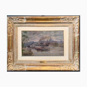 Charles Jean Agard View of Rouen France, Impressionist 19th Century, Oil, 1898-QUE-981143