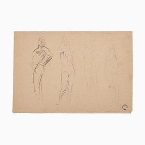 Charles Lucien Moulin, Figures of Women, Original Drawing, Early 20th-Century-ZCI-932306