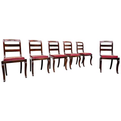 Charles X Mahogany Chairs, Set of 6-FGA-922978