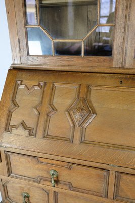 Chatol with Upper Cabinet in Oak with Wood Carvings, England, 1890s-UY-1723424