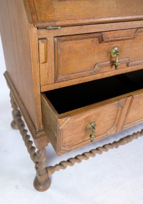 Chatol with Upper Cabinet in Oak with Wood Carvings, England, 1890s-UY-1723424