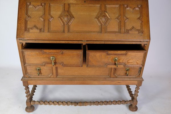 Chatol with Upper Cabinet in Oak with Wood Carvings, England, 1890s-UY-1723424