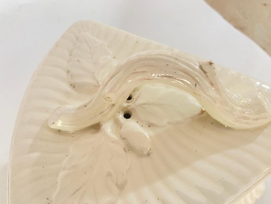 Cheese Tray in Ceramic in White Color, France, 1970s-UR-1720208