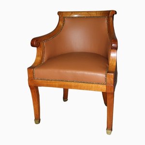 Cherry and Leather Desk Chair from Epoch-BCR-1150577