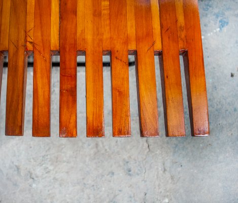 Cherry and Metal Coffee Table in the Style of Ettore Sottsass, Italy, 1950s-VCV-669419