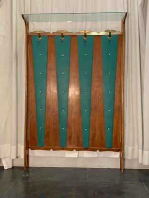 Cherry & Green Leatherette Coat Rack, 1950s-IJR-801831