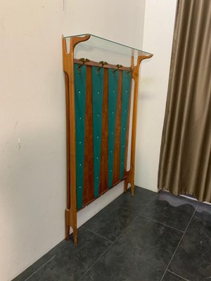 Cherry & Green Leatherette Coat Rack, 1950s-IJR-801831