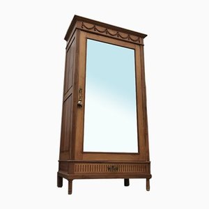 Cherry & Walnut Single-Door Wardrobe-WQQ-1185174