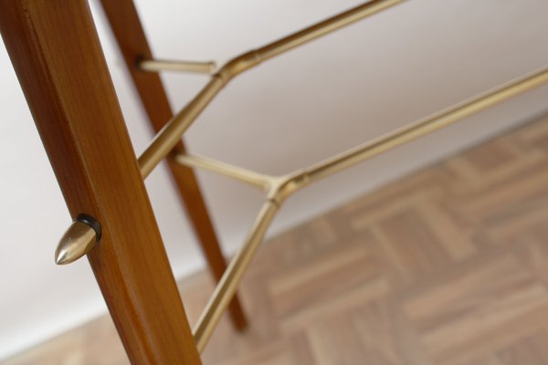 Cherry Wood and Brass Coffee Table, 1950s-PF-608609