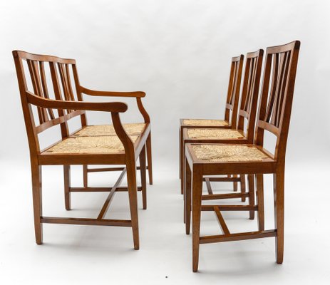 Cherry Wood Dining Room Set, Spain, 1960s, Set of 4-KQB-1791890