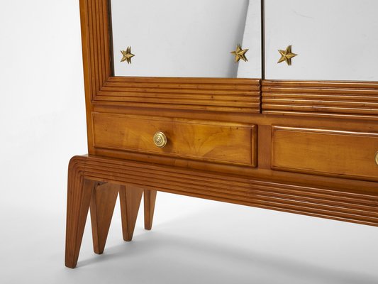 Cherry Wood Mirrored Bar Cabinet by Osvaldo Borsani for ABV, 1940-YJA-1397594