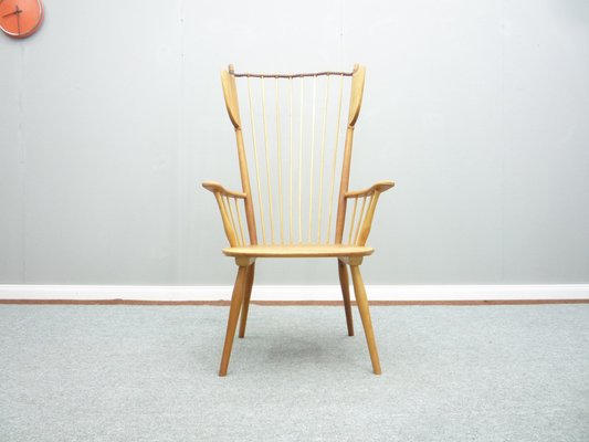 Cherry Wood Wingback Chair by Albert Haberer for Fleiner, 1940s-UG-1343647