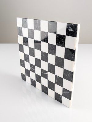 Chess Board in Black and White Marble by Pietra Dura, 1970s-JJT-2016389