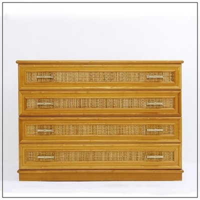 Chest of Drawers in Bamboo and Rattan, 1980s-NYF-2018798