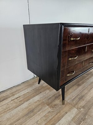 Chest of Drawers in Mahogany and Lacquered Mahogany with Brass Handles, 1960s-ZUW-2035923