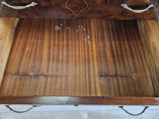 Chest of Drawers in Mahogany and Lacquered Mahogany with Brass Handles, 1960s-ZUW-2035923